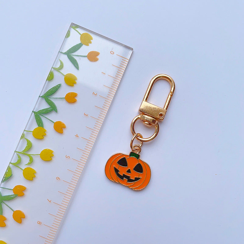 Wholesale Halloween Pumpkin Wizard Hat Alloy Keychain